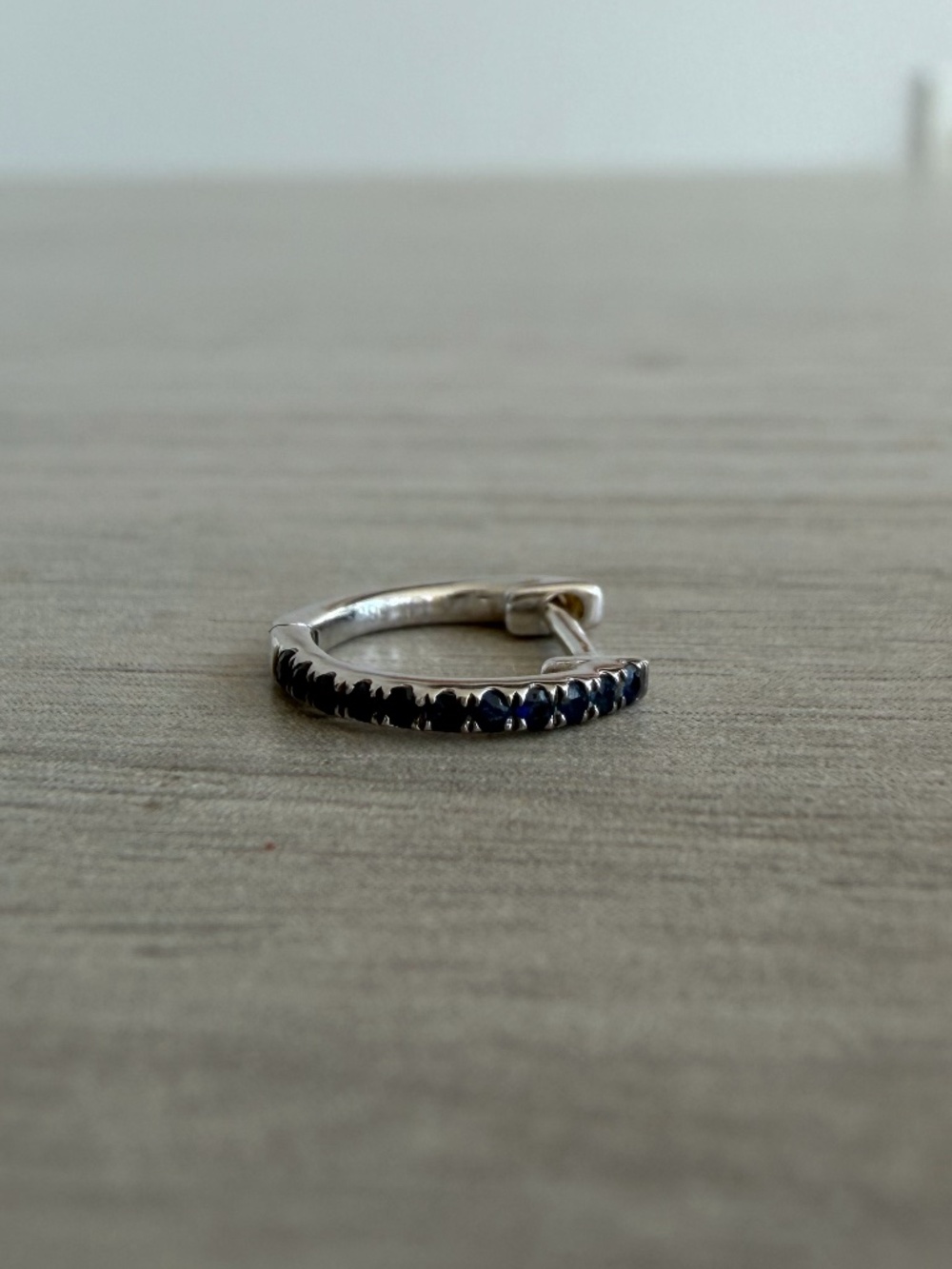 Obsessed Jewelry 14K White Gold Black Diamond Single Huggie